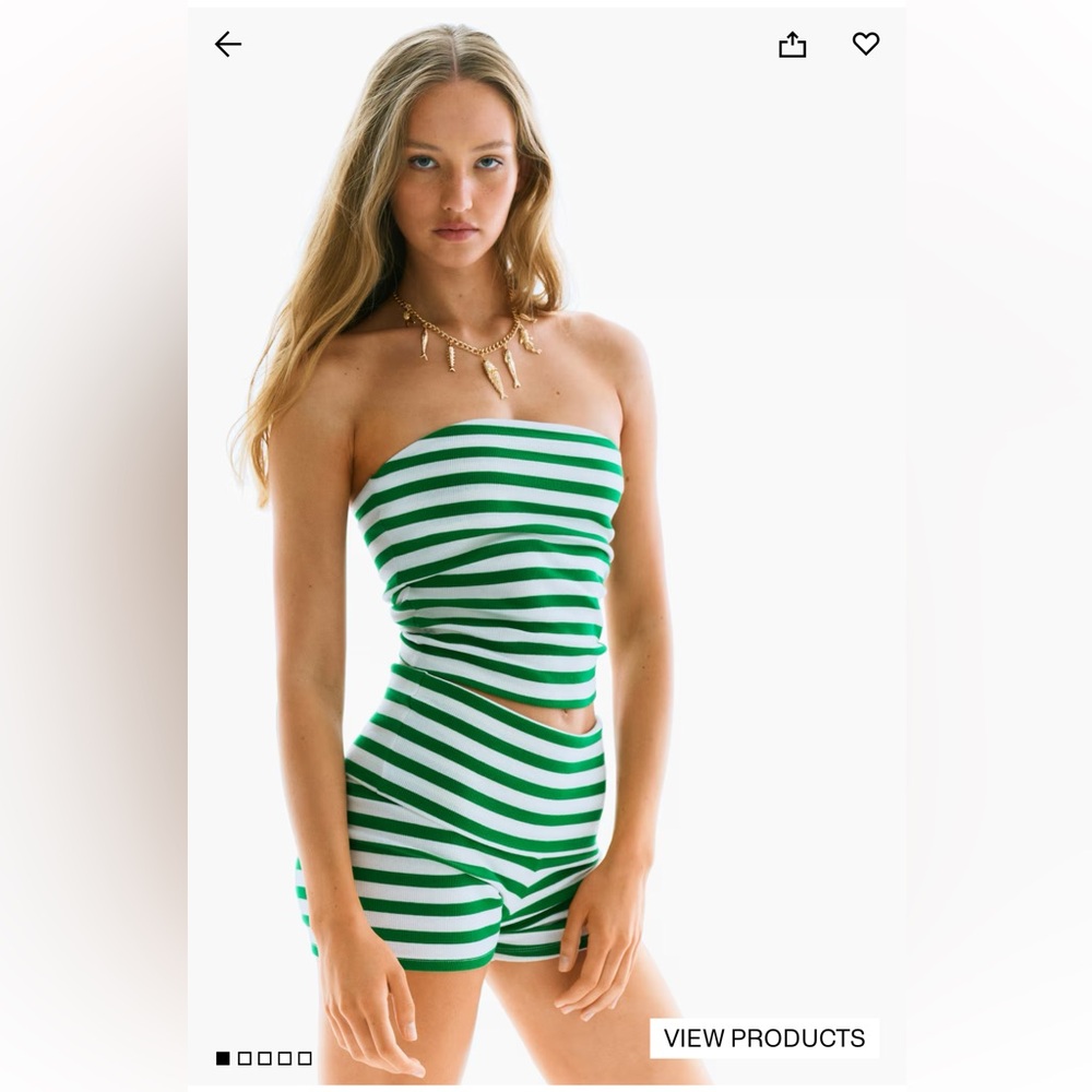 H&M New with tags strapless tube top set with matching shorts